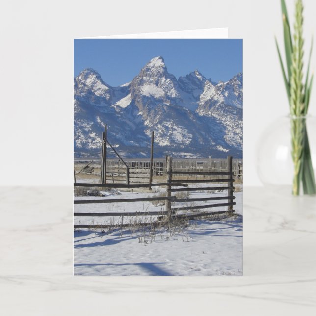 Cartão Teton Ranch Winter All Occasion Greeting Card (Frente)