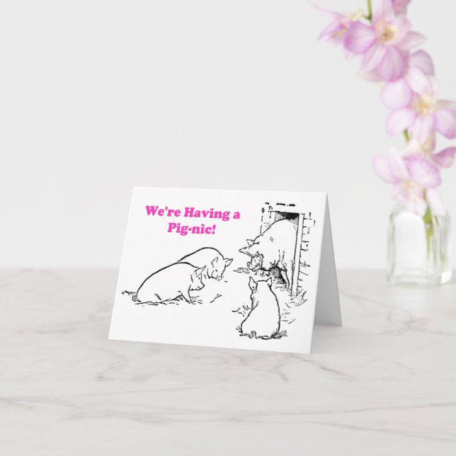 Cartão Teve uma animação de piquenique engraçada e piquen (Orquídea)