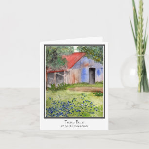Cartão Texas Barn Watercolor Birthday