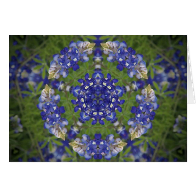 Cartão Texas Bluebonnet Kaleidoscope (Frente Horizontal)