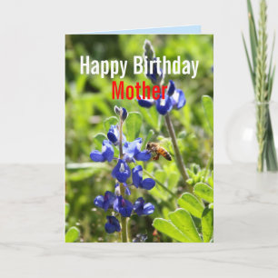 Cartão Texas Bluebonnet Madre Feliz Aniversário