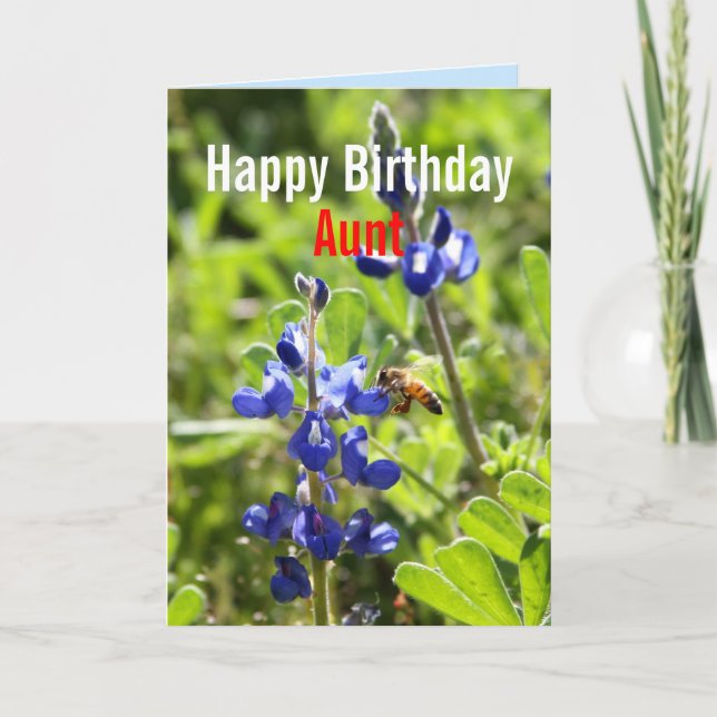 Cartão Texas Bluebonnet tia Happy Birday (Frente)