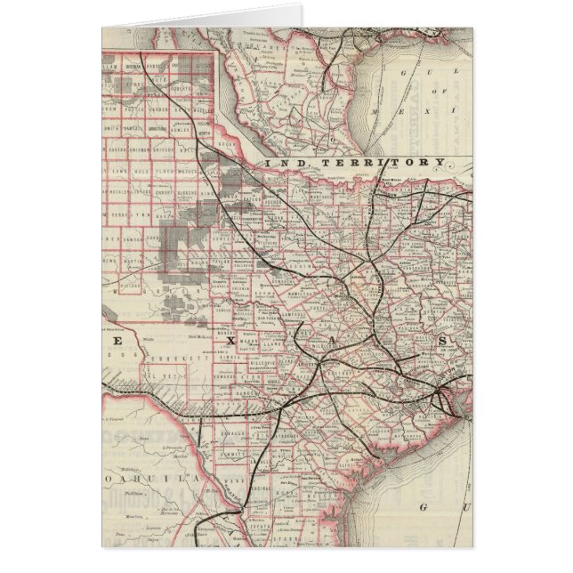 Cartão Texas e México, Houston (Frente)