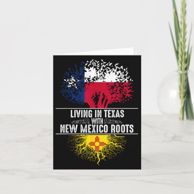 Cartão Texas Home New Mexico Roots State Tree Flag Love G (Frente)