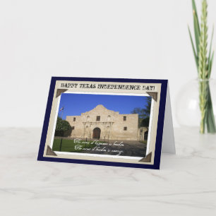 Cartão Texas Independence Day-The Alamo with Quote