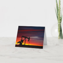 Texas Pumpjack at Sunset - small notecards