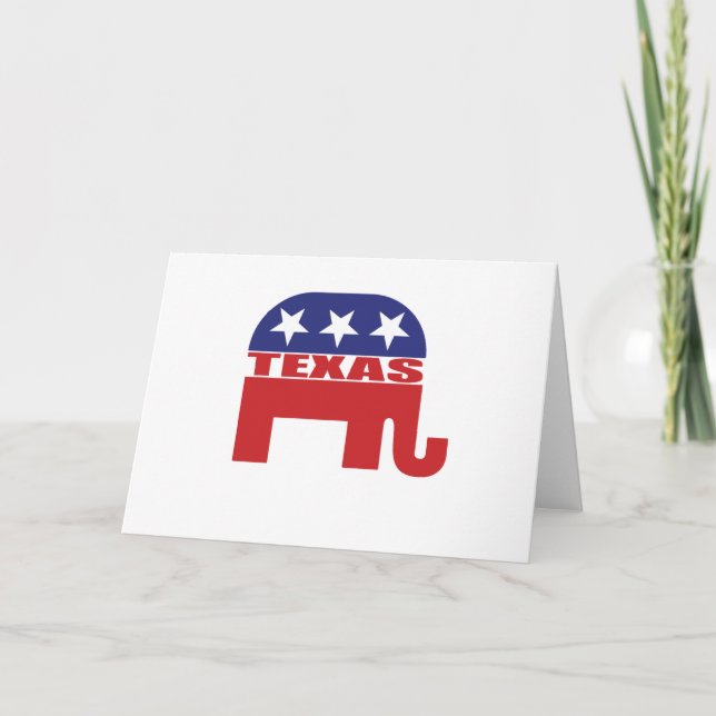 Cartão Texas Republican Elephant (Frente)