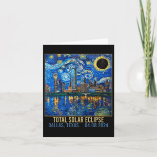 Cartão Texas Skyline Artística Total Eclipse Solar 2024