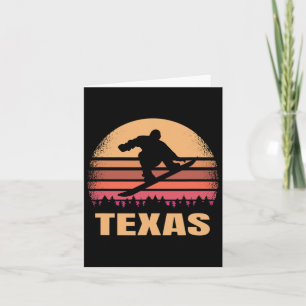 Cartão Texas Snowboard Vintage Snow Boarder Retro 70s