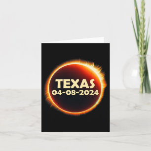 Cartão Texas Solar Eclipse 2024 abril 8 Totality Texas