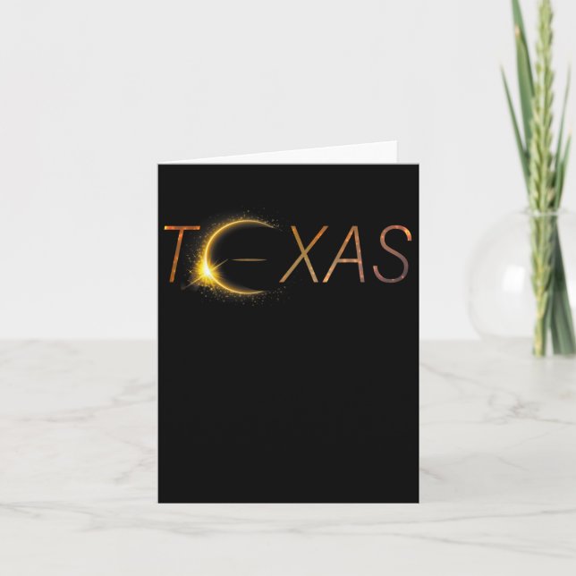 Cartão Texas Solar Eclipse 2024 Total de Eclipse Solar Te (Frente)