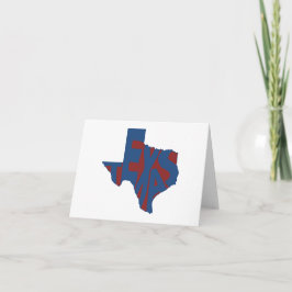 Cartão Texas State Name Word Art Blue Note