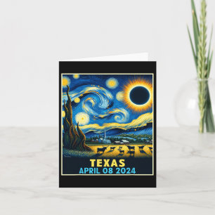 Cartão Texas Total Solar Eclipse 2024 Starry Night