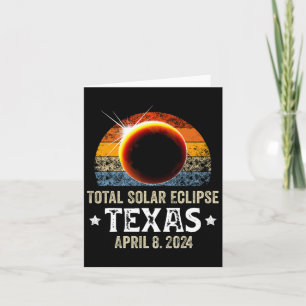 Cartão Texas Total Solar Eclipse 8 de abril de 2024 Texas