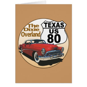 Cartão Texas US Route 80 - Dixie Overland