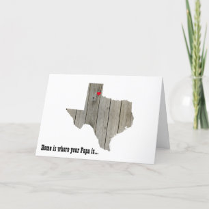 Cartão Texas Wood Cutout with Moveable Heart