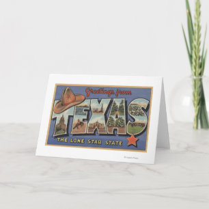 Cartão TexasSaudações Do Estado Da Estrela Solitária