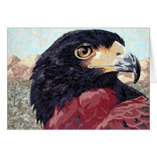 Cartão têxtil Harris Hawk