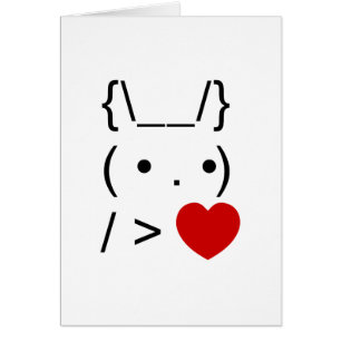 Cartão Texto ASCII Coelho Coelho Dá Cartaz