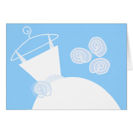 Cartão Texto Azul de Casamento Horizontal