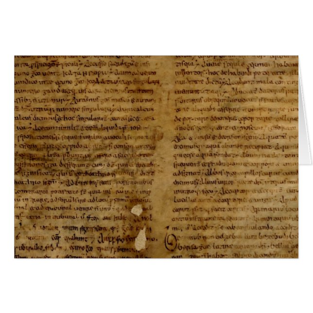 Cartão Texto com escrita antiga, papel velho do (Frente Horizontal)