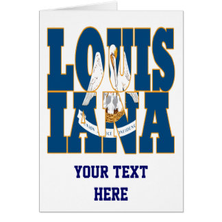 Cartão Texto de bandeira do estado da Louisiana