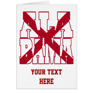 Cartão Texto de bandeira do estado do Alabama