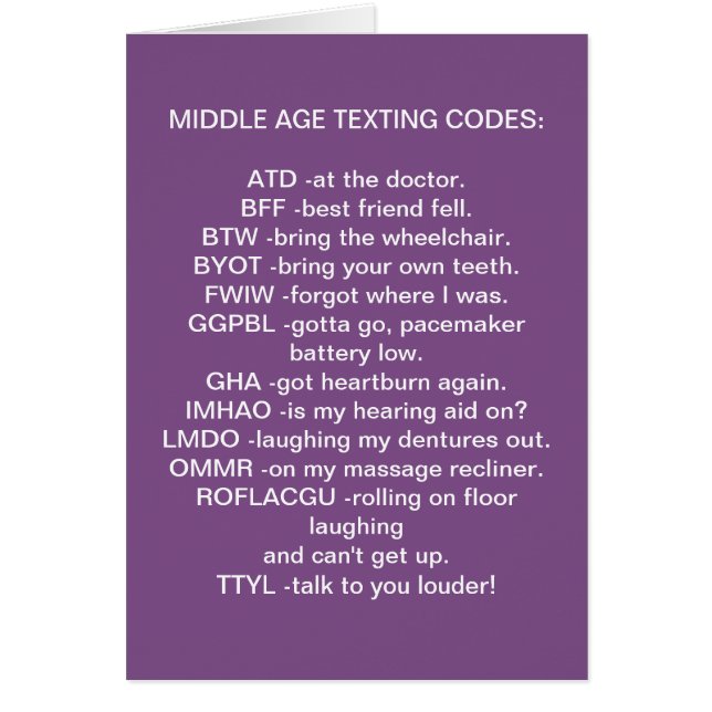 CARTÃO **TEXTO DE ENVELHECIMENTO MÉDIO** SOBRE O ANIVERSÁ (Frente)