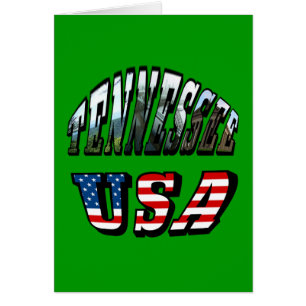 Cartão Texto de Imagens do Tennessee e dos EUA