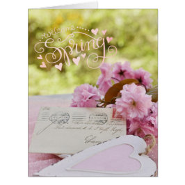 Cartão Texto de Primavera do Loveletter da Flor Cherry Bl