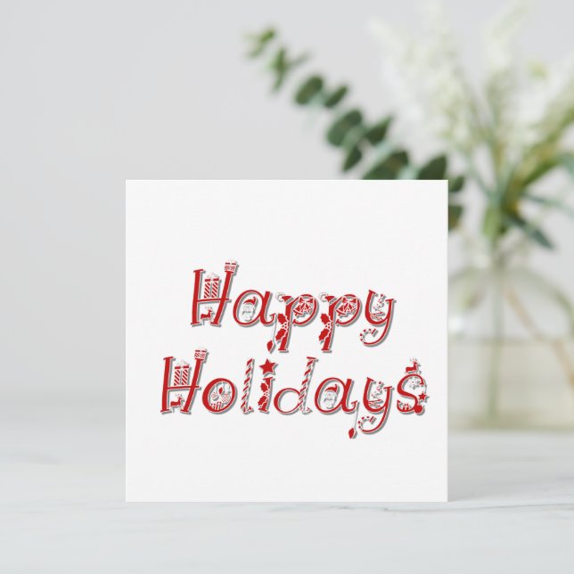 Cartão Texto Decorado com Felizes Festas (Em pé/Frente)