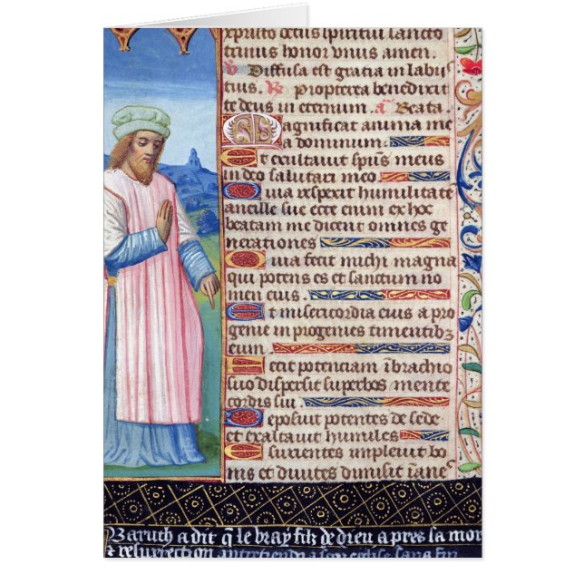 Cartão Texto do Magnificat com um retrato de (Frente)