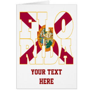 Cartão Texto do sinalizador do estado da Flórida