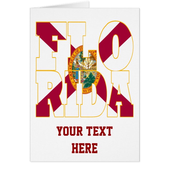 Cartão Texto do sinalizador do estado da Flórida (Frente)