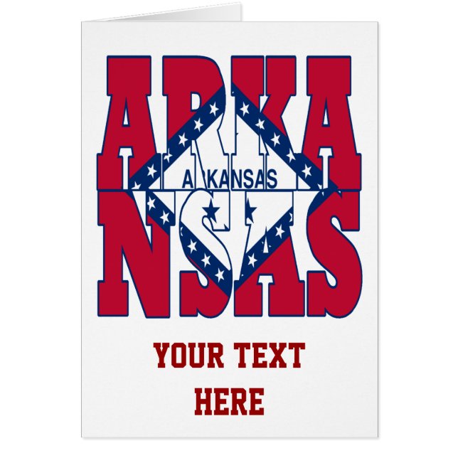 Cartão Texto do sinalizador do estado do Arkansas (Frente)