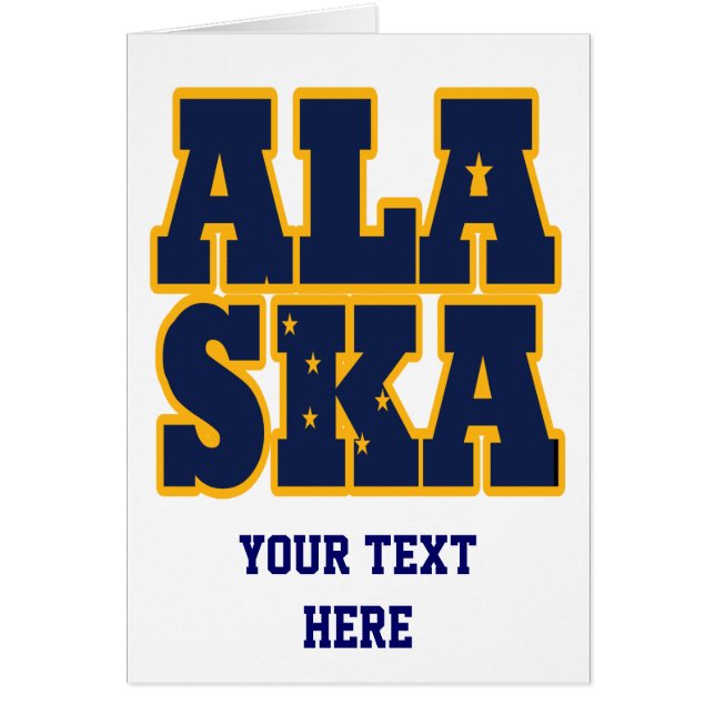 Cartão Texto do sinalizador Estado do Alasca (Frente)