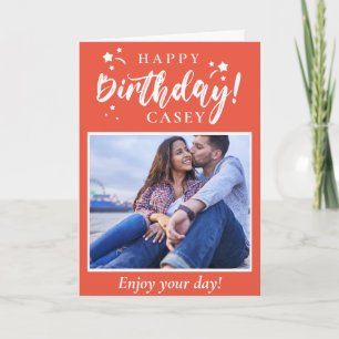 Cartão Texto e Foto Personalizadas de Aniversário do Oran