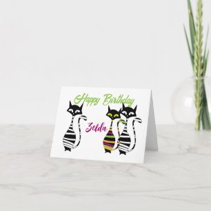 Cartão Texto editável do Cats de Meio século Moderno