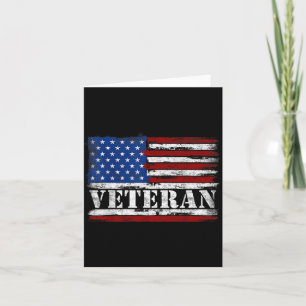 Cartão Texto em negrito vintage veterano Bandeira dos EUA