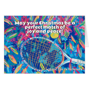Cartão 🎾 🎄 texto personalizado, Ace seu Natal