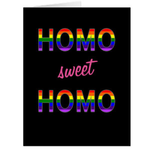Cartão Texto Personalizado De Homo Doce E Gay Engraçado