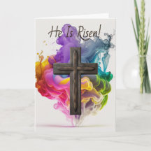 Texto personalizado, "Ele é Risen" Páscoa arco-íri
