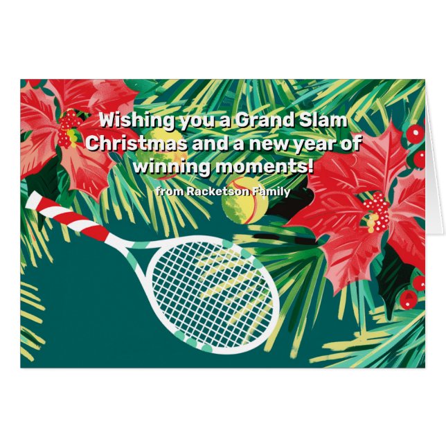 Cartão 🎾 🎄 Texto Personalizado, Esmague seu Feriado (Frente Horizontal)