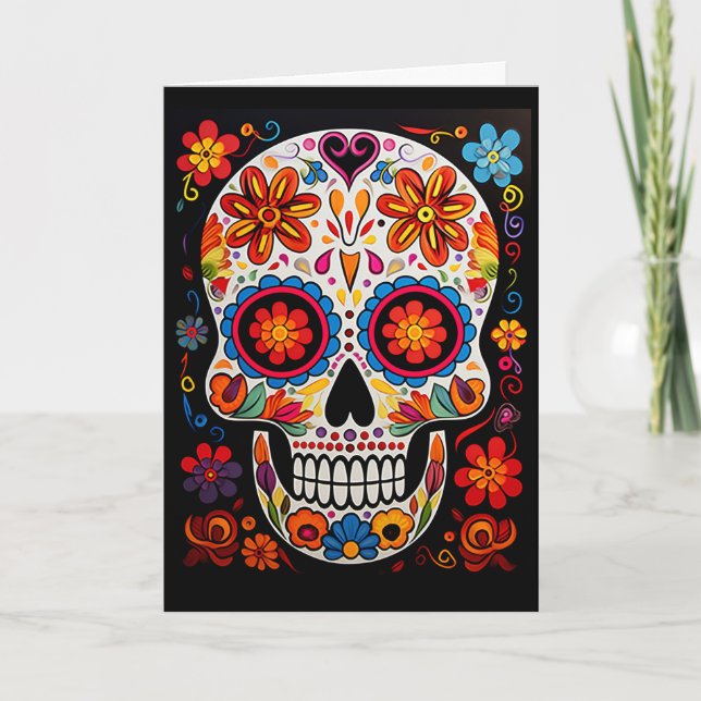 Cartão Texto personalizado 💀 excelente dia de muertos (Frente)