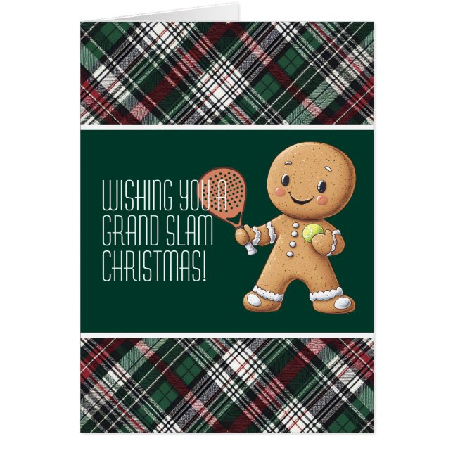 Cartão 🎾 🎄 Texto personalizado, Natal baseado em Padel (Frente)