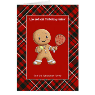 Cartão 🎾 🎄 Texto personalizado, Natal baseado em Padel
