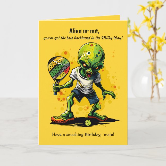 Cartão Texto personalizado, Padel de Outro Planeta (Flor Amarela)