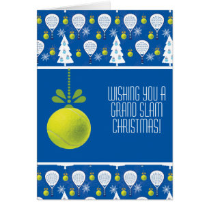 Cartão 🎾 🎄 texto personalizado, "Padel-ing Through the 