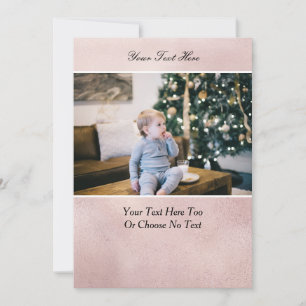 Cartão Texto Personalizado/Rosa de Fotografia Dourado Fau