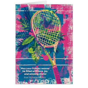 Cartão 🎾 🎄 Texto personalizado, Saudações de Estação: A